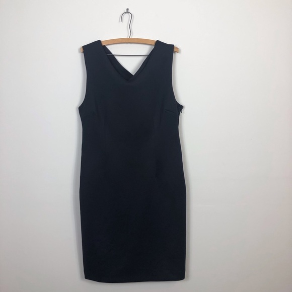 T Tahari Sleeveless V Neck ‘Dark Blue’ Dress Woman’s Size 14 - Picture 3 of 6